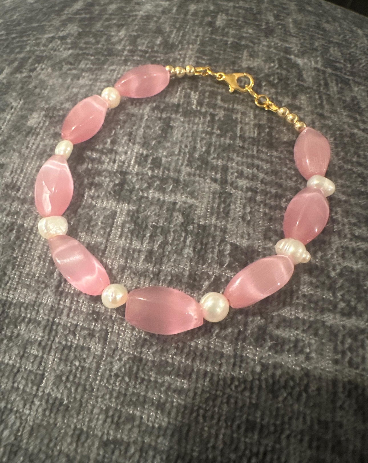 Pink & Pearl Beaded Bracelet – Barbiecore Inspired with Freshwater Pearls | Handmade